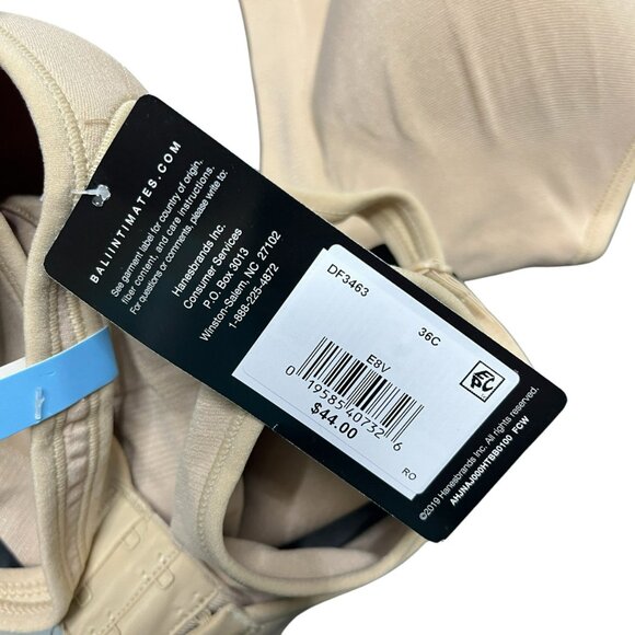 Bali Comfort Revolution Wirefree Bra 36C Beige Seamless No Wire Full Coverage - Picture 7 of 7
